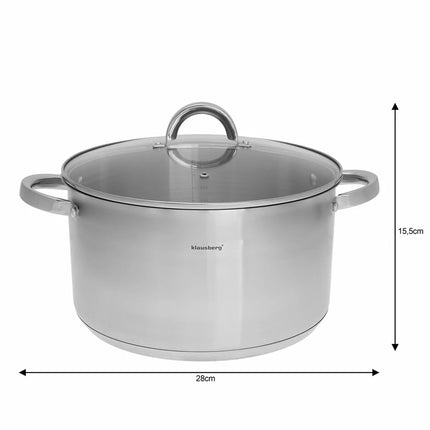 Klausberg - kookpan met deksel - 8,0L - Ø28 cm