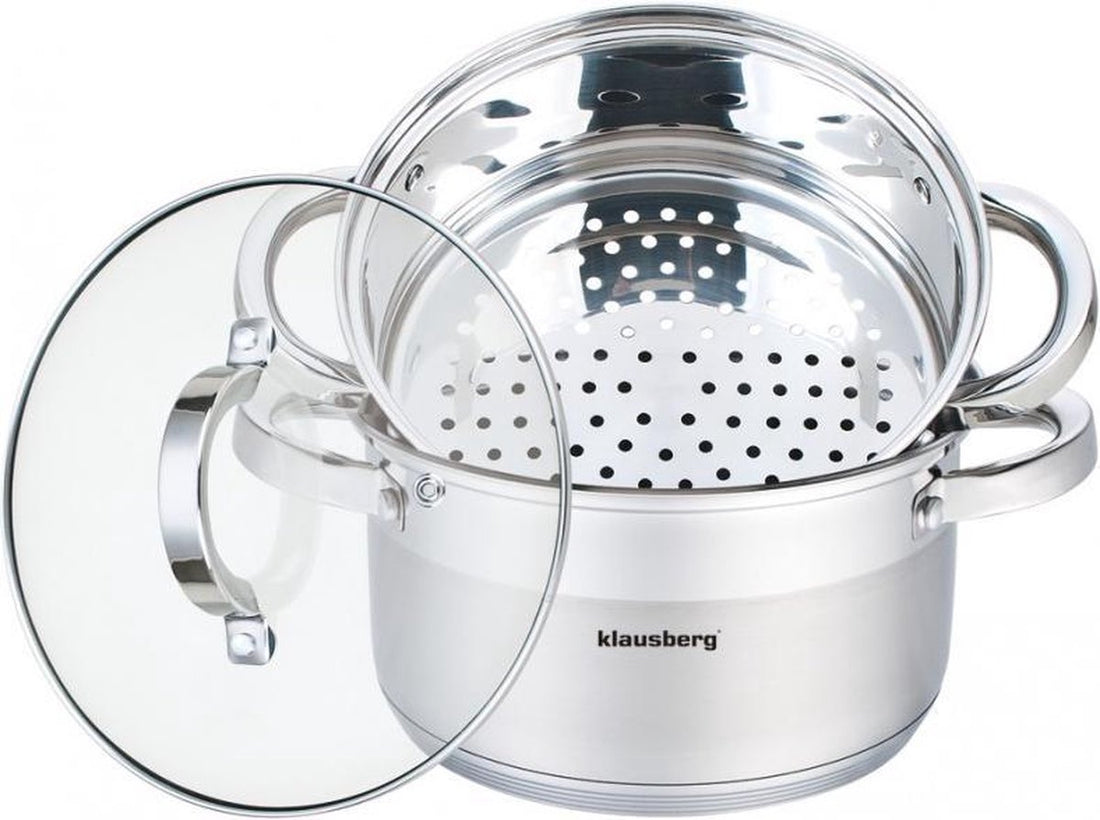 Cuiseur vapeur Klausberg - 3 pièces - 22cm - inox - toutes sources de chaleur