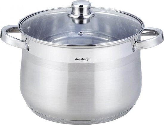 Klausberg 7163 - Suppentopf mit Deckel - 8,6L - Ø24 cm - Edelstahl - Induktion - alle Kochfelder