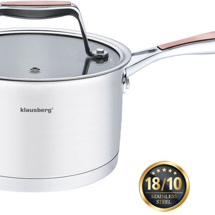 Klausberg - Steelpan 16 cm - met deksel - 1.8 liter