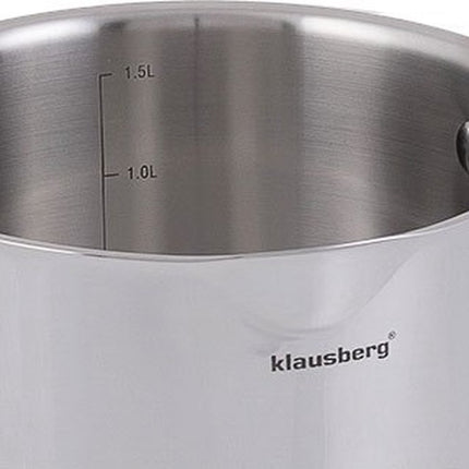 Klausberg - Steelpan 16 cm - met deksel - 1.8 liter