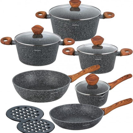 Klausberg 7242 Topfset - 12-teilig - Geschmiedetes Aluminium - Alle Kochfelder