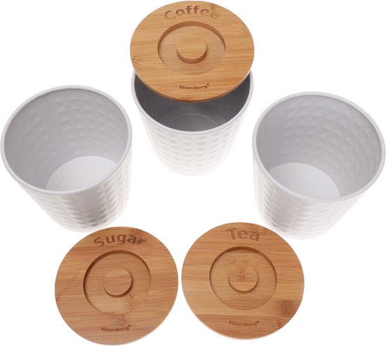 Klausberg 7487 - storage canisters - steel - bamboo