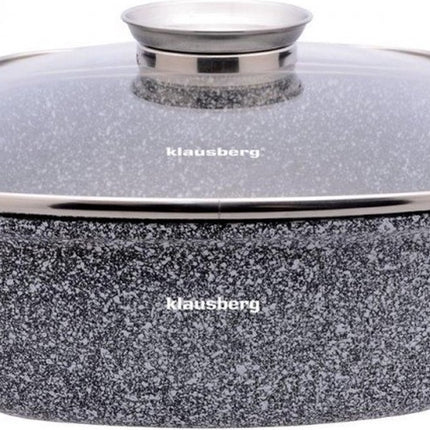 Klausberg Bratentopf - Kochtopf - 28 cm - 6,5 L - Marmorbeschichtung - Aromadeckel
