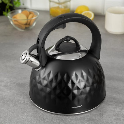 Klausberg 7550 – Traditioneller Flötenkessel – schwarz – 3 Liter