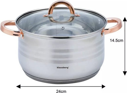 Klausberg 7700 - 12-teiliges Topfset - Kochtöpfe - 16-16-18-20-24-24 cm - mit Deckel