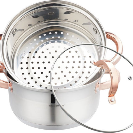 Klausberg 7728 - stoompan - 3 delig - 20 cm - rvs - alle warmtebronnen