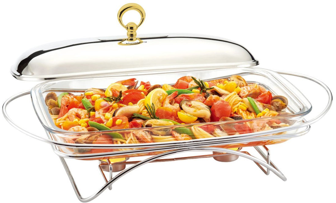 Klausberg 7921 - Speisewärmer - Glas - 3 Liter - Edelstahlständer