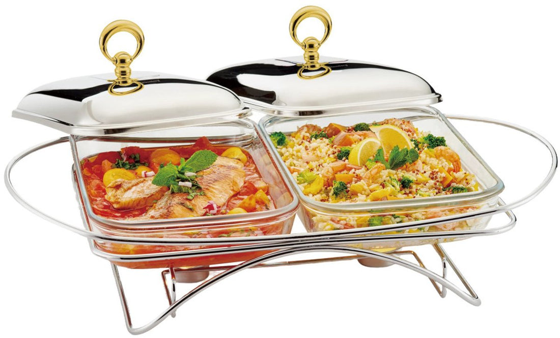 Klausberg 7922 dubbele voedselwarmer – 2 glazen schalen van 1,5 liter – foto 2