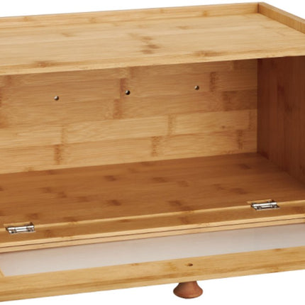 KLAUSBERG Bambus Brotkasten mit Acrylfront - 40x24,5x19 cm - Natürliche Brotaufbewahrung - KB-7924 - Brotkasten - Brotaufbewahrungsbox