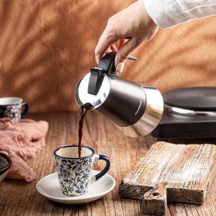 Klausberg Espressokocher KB-7847 – 12 Tassen – Edelstahl – Induktionsgeeignet - Espresso Maker - 600ml - Espressokanne