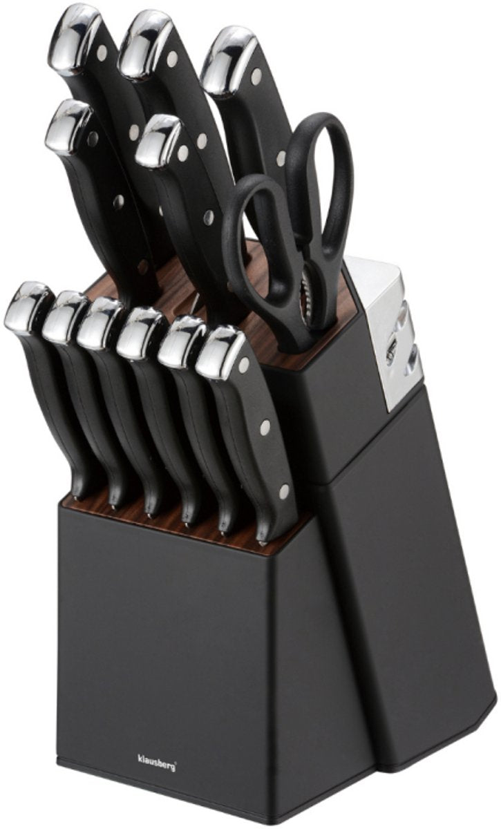 Klausberg KB-7985 messenset met blok, 13-delig – met slijpstaaf en schaar – foto 2