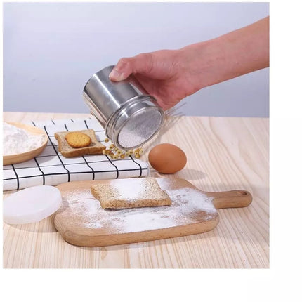 Klausberg KB7645 - Puderzuckerstreuer aus Edelstahl - Mit feinem Sieb und luftdichtem ABS-Deckel - 260 ml - Ideal für Puderzucker, Kakao und mehr