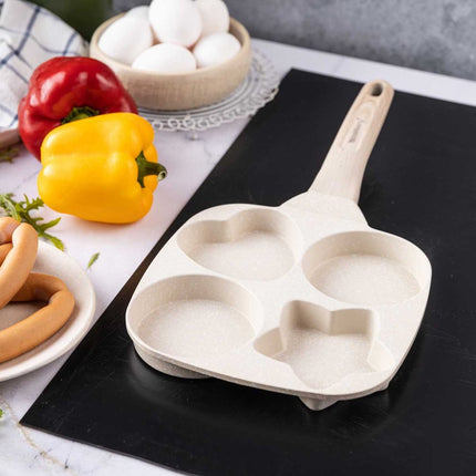 Klausberg Marmor-Ei- und Pfannkuchenpfanne mit 4 Fächern – Antihaftbeschichtet, kreative Formen, 19x19 cm