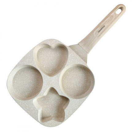 Klausberg Marmor-Ei- und Pfannkuchenpfanne mit 4 Fächern – Antihaftbeschichtet, kreative Formen, 19x19 cm