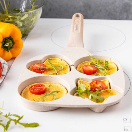 Klausberg Marmor-Ei- und Pfannkuchenpfanne mit 4 Fächern – Antihaftbeschichtet, kreative Formen, 19x19 cm