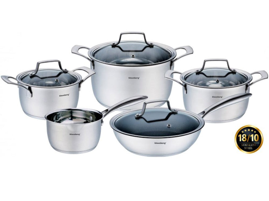 Batterie de cuisine complète 5 pièces Klausberg 18/10