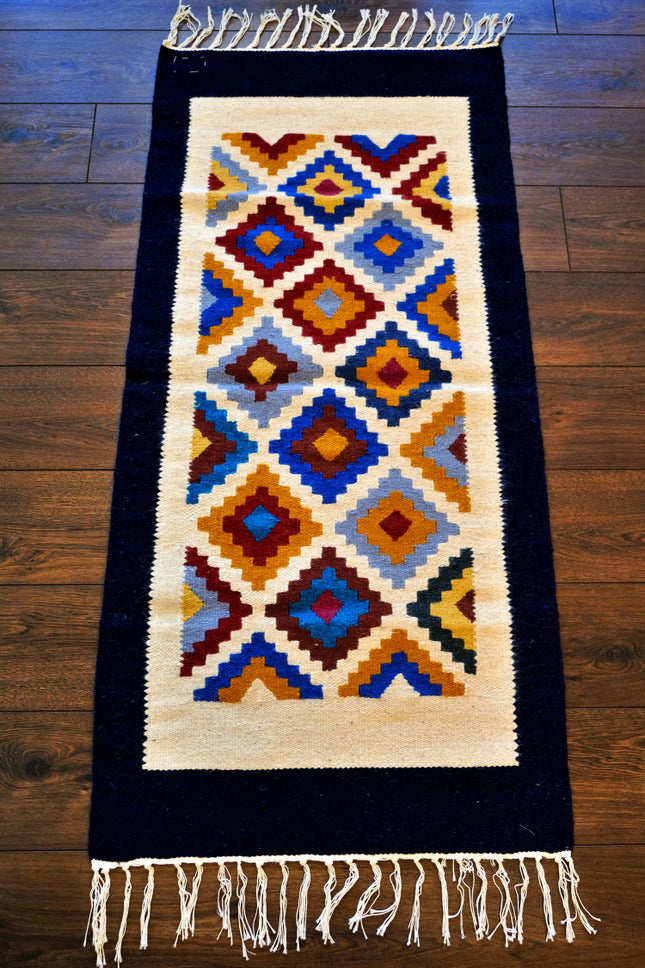 Handgewebter Kelim-Teppich – 100 % ägyptische Wolle Kelim – 70x150cm – Senon