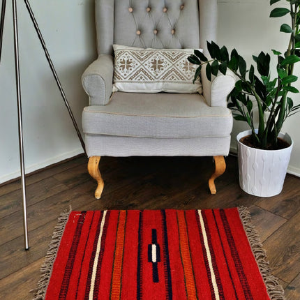 Handgewebter Kelim-Teppich / Teppich – 100% Wolle Kelim – 60x80cm – Beduinen