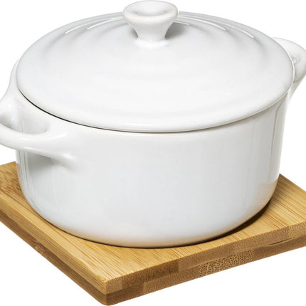 Kleine braadpan met deksel - keramiek Ø 10 cm
