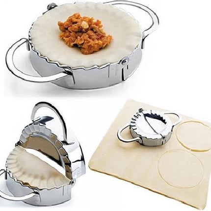 Kinghoff 2-in-1 Teigpresse - Teigformer - Edelstahl - Ravioli, Dumpling & Samosa Maker - 13 x 8 x 2,5 cm - Spülmaschinenfest - Pastetenformer - Teigformer