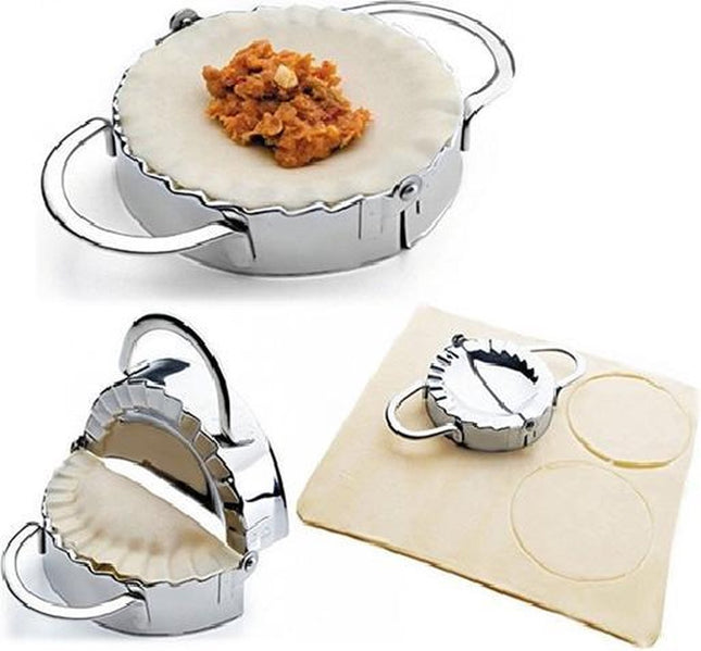 Kinghoff 2-in-1 Teigpresse - Teigformer - Edelstahl - Ravioli, Dumpling & Samosa Maker - 13 x 8 x 2,5 cm - Spülmaschinenfest - Pastetenformer - Teigformer