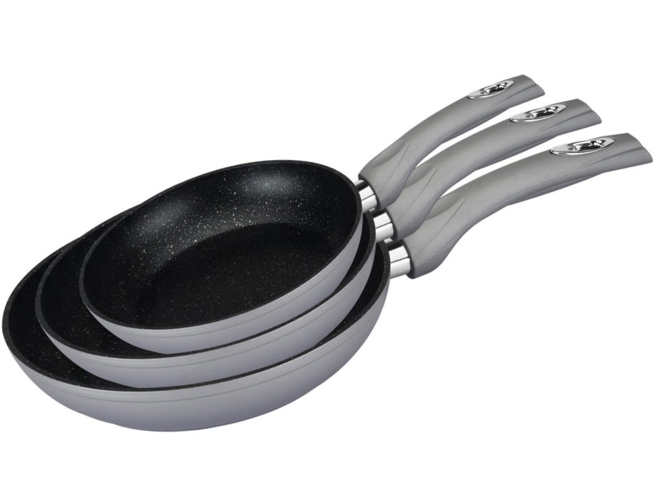 3-piece frying pan set silver