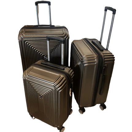 3-delige kofferset - Hardcase  Trolleyset met TSA-slot Donkergrijs