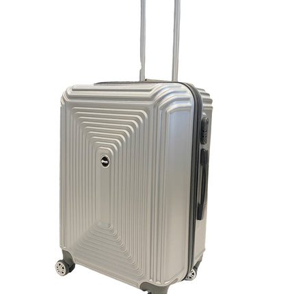 3-teiliges Kofferset - Hartschalen-Trolley-Set mit TSA-Schloss, silber