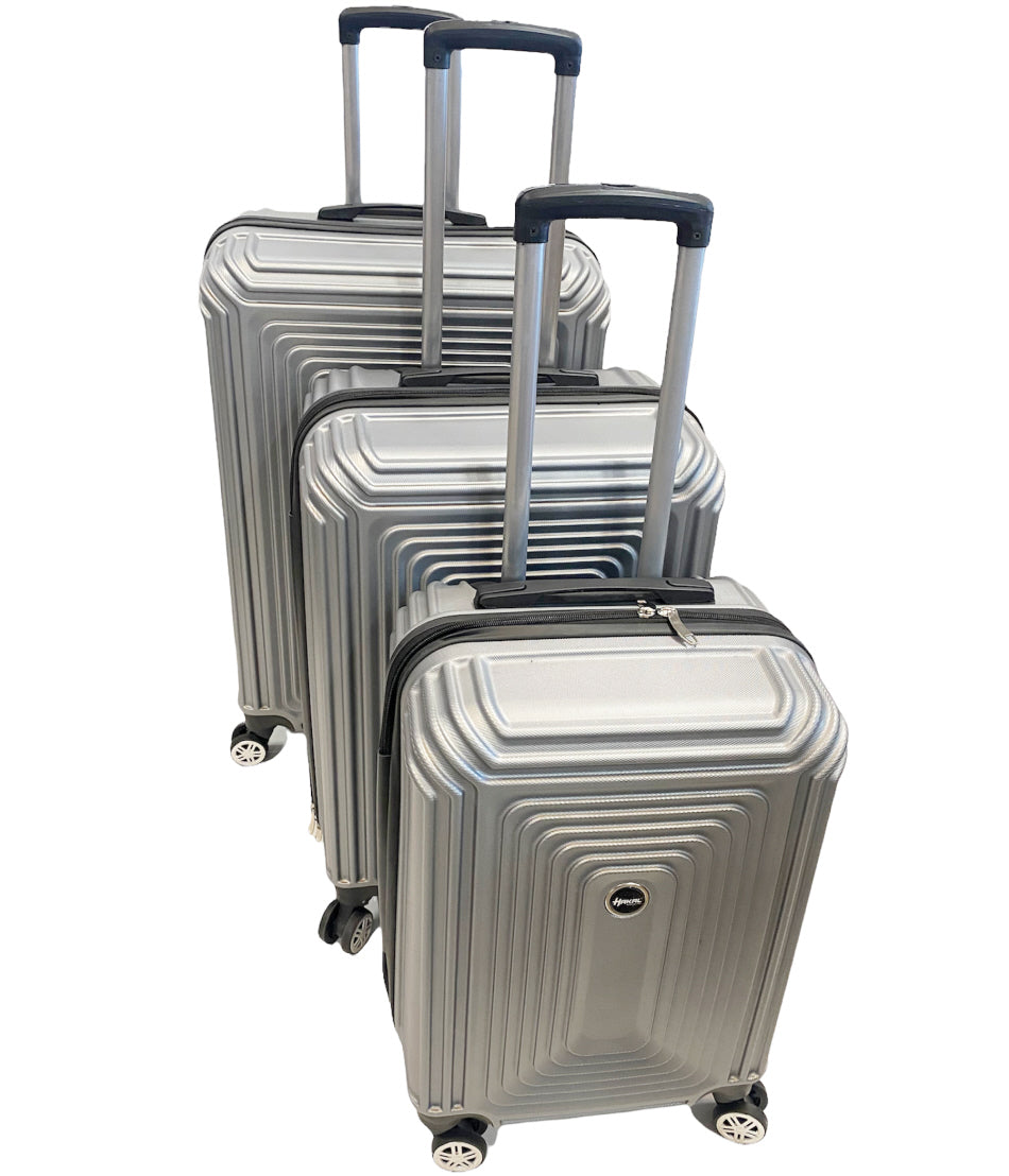 3-delige kofferset hardcase met TSA-slot – zilver, maten S, M en L – foto 7