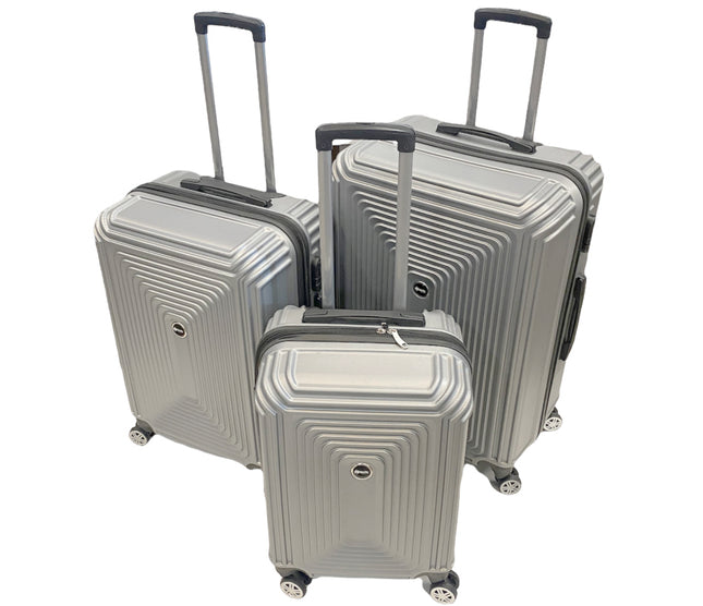 3-delige kofferset - Hardcase  Trolleyset met TSA-slot zilver