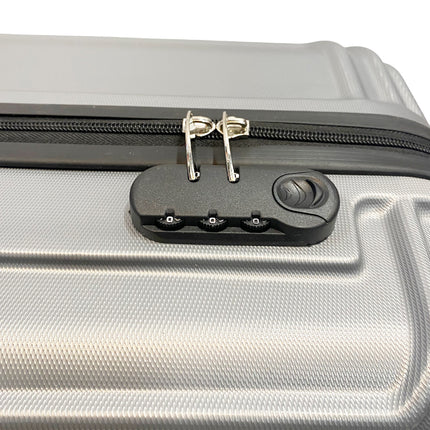 3-teiliges Kofferset - Hartschalen-Trolley-Set mit TSA-Schloss, silber