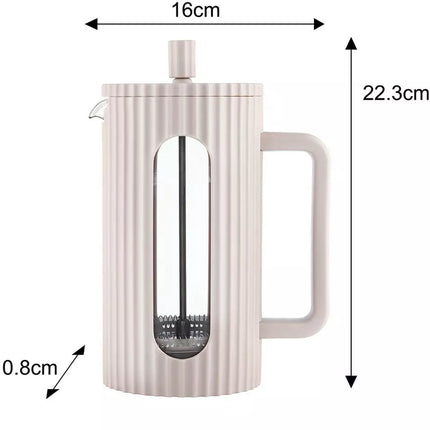 Klausberg KB7754 – Kaffee- und Teebereiter mit Presse – 1 Liter – Beige – Edelstahlfilter und Borosilikatglas – Geeignet für Kaffee, Tee und Kräuter