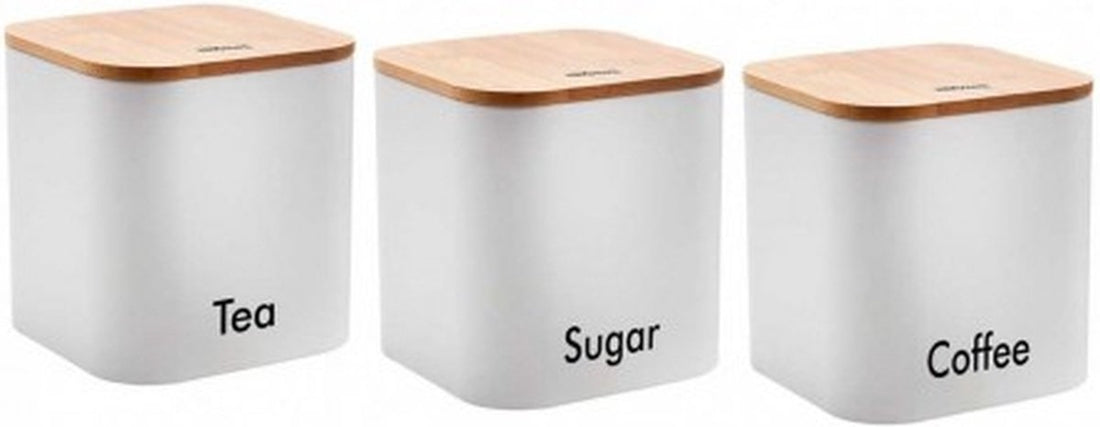 café, thé et sucre - pots - boîtes de conservation - BLANC