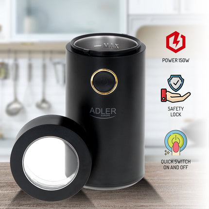 Adler AD 4446 BG - Kaffeemühle - Schwarz-Gold