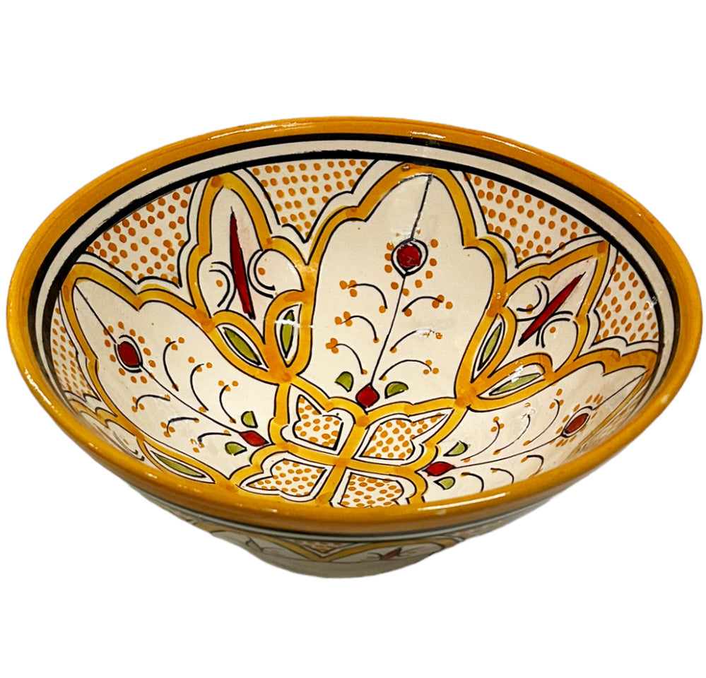 Bol en poterie marocaine orange Ø25