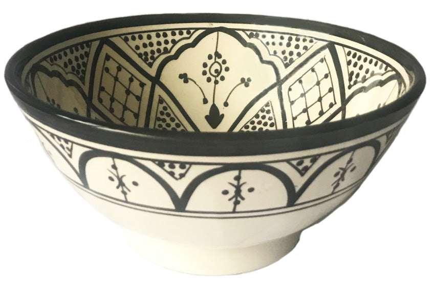 Bol marocain motif noir et blanc