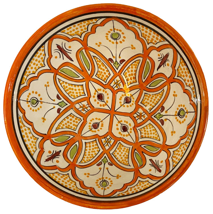 Bol en poterie marocaine orange Ø25