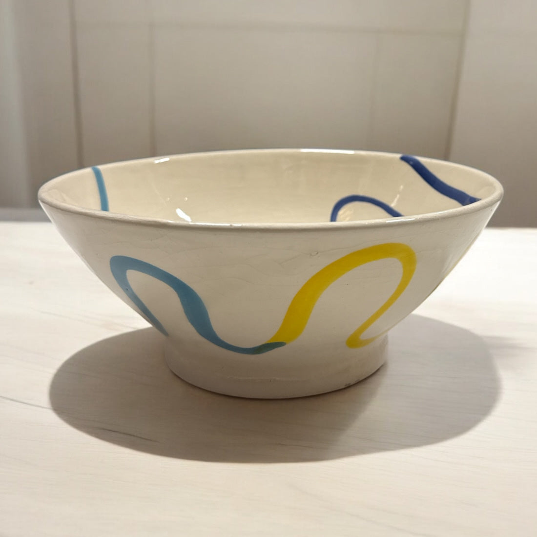 Handgemaakte Marokkaanse kom uit Safi – handbeschilderd, Ø 24 cm – foto 2