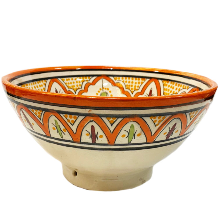 Bol en poterie marocaine orange Ø25