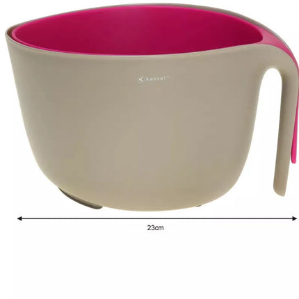 Schüssel- und Sieb-Set – 4 Liter, Grau und Rosa, hochwertiger Kunststoff – Robustes und praktisches Küchengeschirr