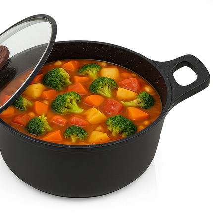 Hakal Gietaluminium Kookpan met Glazen Deksel
