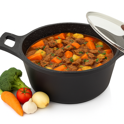 Hakal Gietaluminium Kookpan met Glazen Deksel