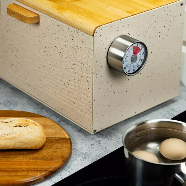 Küchenwecker Mechanisch – Eieruhr mit Magnet – Kitchen Timer – Edelstahl – 60 Min