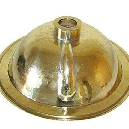 Handgefertigtes, rundes, gehämmertes marokkanisches Waschbecken aus Messing – Spülbecken 35 cm