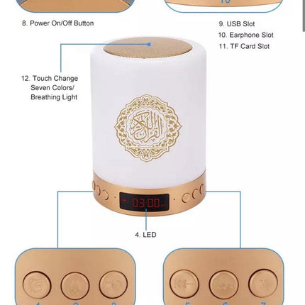 Koran Quran Speaker Draadloos LED Touch Lamp