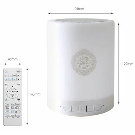 Coran Lampe tactile enceinte portable blanche