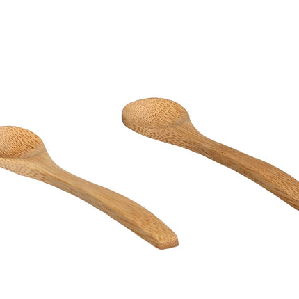 Zuckertöpfe - Gewürztöpfe mit Löffel - mit Bambusdeckel und -untergestell