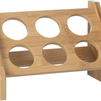Kruidenrekje met 6 kruidenpotjes 21,5 cm van bamboe - Keukenkruiden potjes - Kruiden bewaren