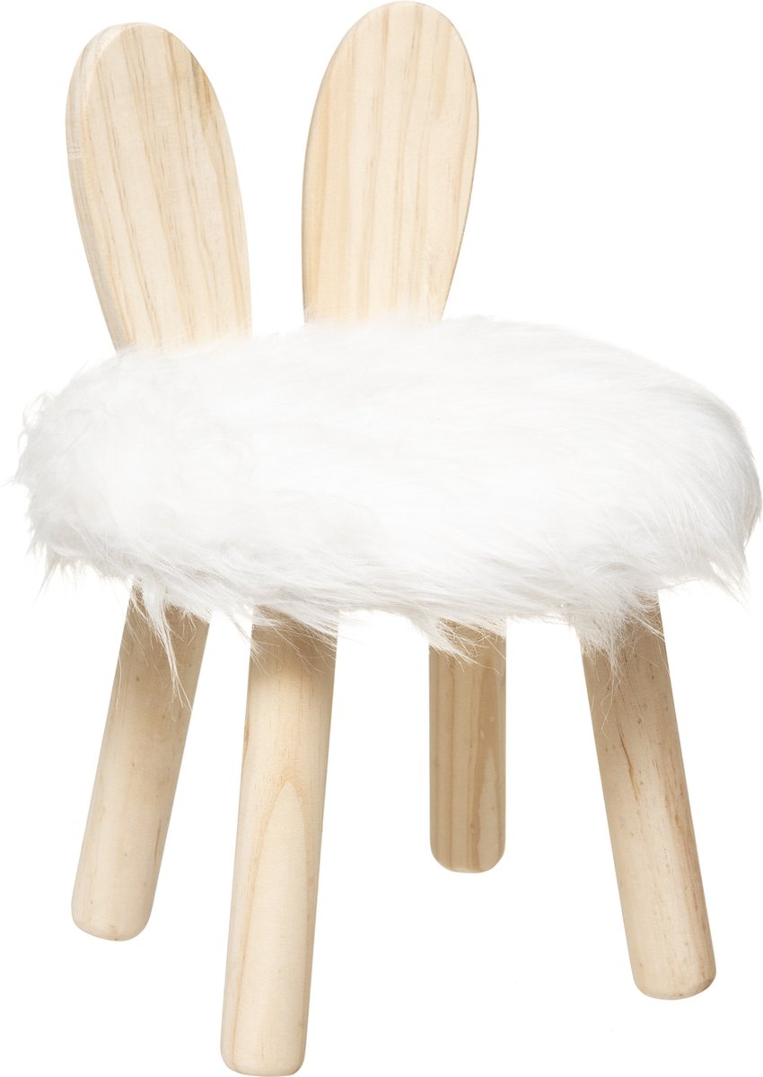 Tabouret - Lapin - Blanc - 27 x 38 cm